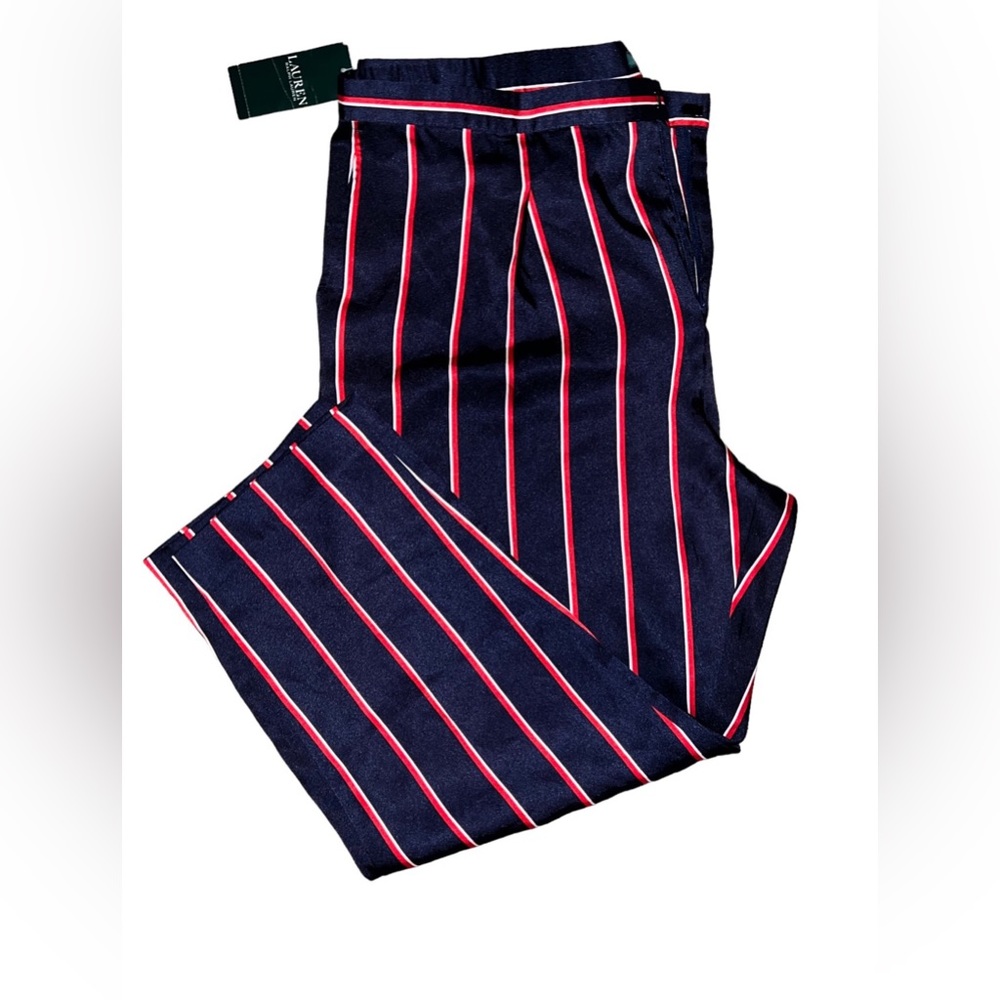 Ralph Lauren Crepe Striped Skinny Pants